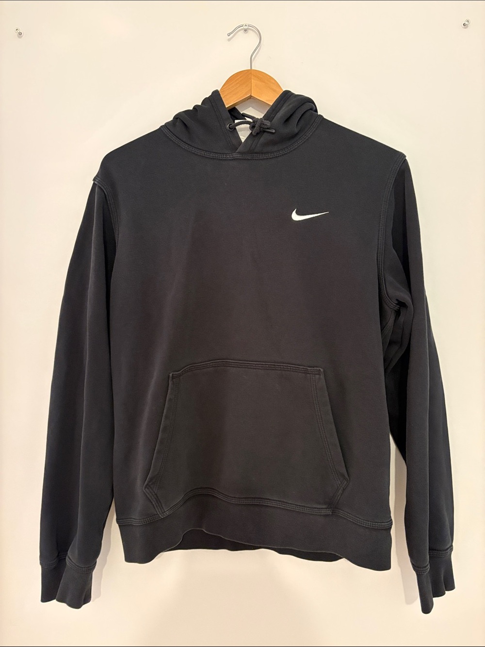 Nike Black Hoodie with White Swoosh